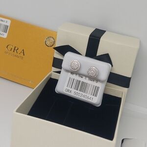 Halo Iced Out Moissanite Earrings 925 Sterling Silver Stud